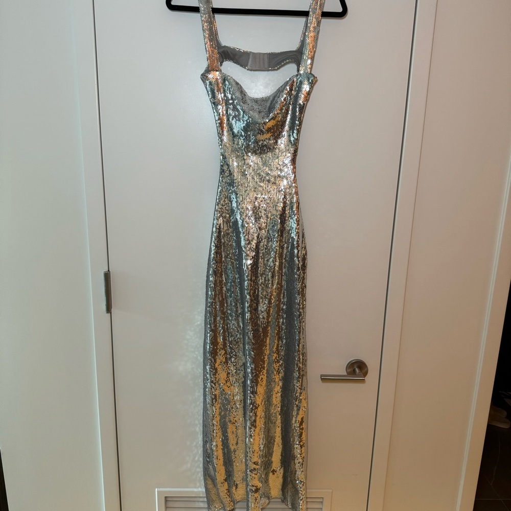 Meshki Adoria Sequin Cut Out Maxi Dress